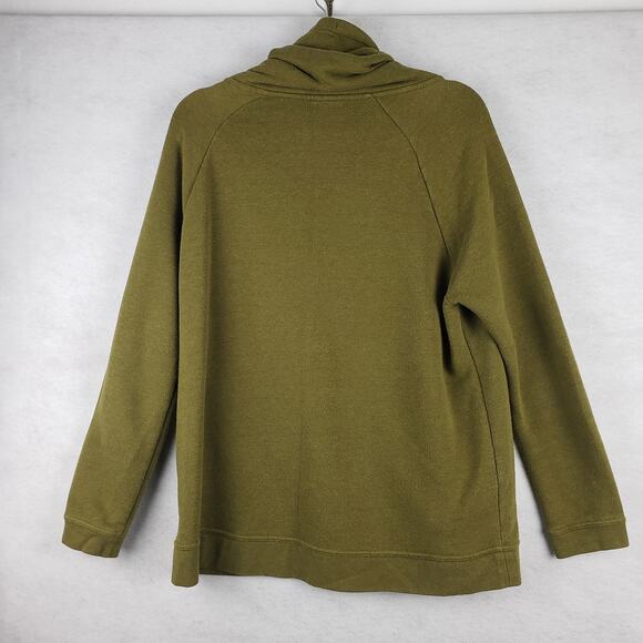 Nike Women's M Funnel Neck Tech Fleece Pullover Sweater Olive Green Gorpcore - Picture 9 of 10